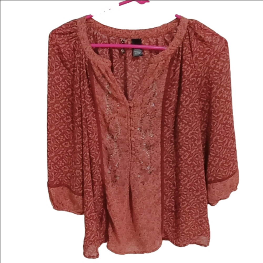( 320 ) BKE, BOHEMIAN LONG SLEEVES PULLOVER BLOUSE SIZE SMALL